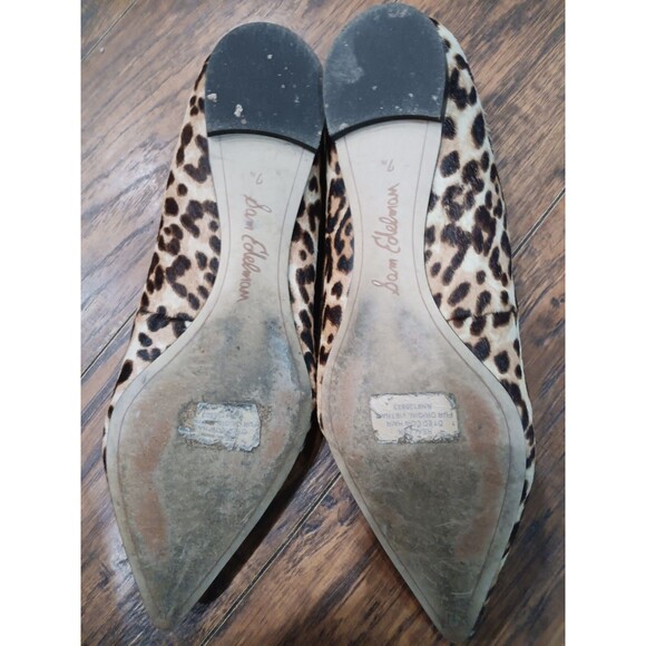 Size 7.5 Sam Edelman Lior Leopard Print Calf Hair Loafer Flats - Picture 5 of 6